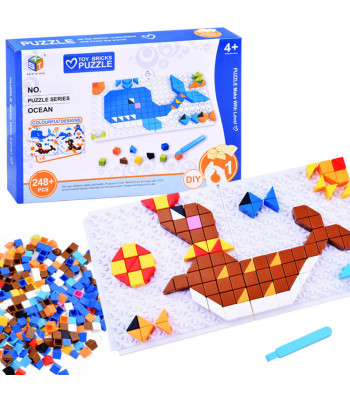 Loginė Edukacinė Dėlionė Mozaika Blokeliai Vaizdai Gyvūnėliai