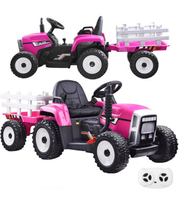 Traktorius su priekaba ant akumuliatoriaus + pultelis PA0242