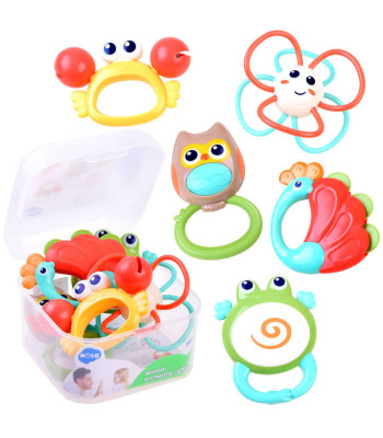 Rinkinys 5 spalvingų barškučių