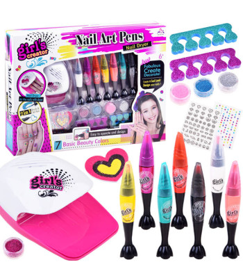 Vaikų nagų lakavimo rinkinys su lipdukais ir blizgučiais