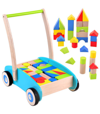 Medinis vežimėlis su kaladėlėmis ZA3724