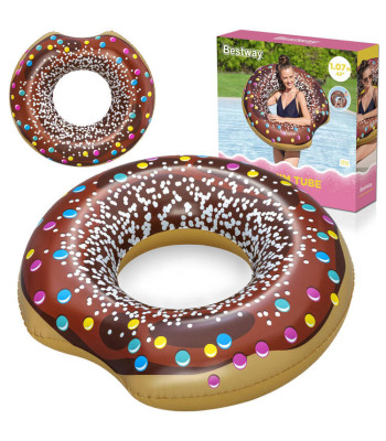 Bestway didelis pripučiamas plaukimo ratas rudos spalvos spurgos formos 107 cm