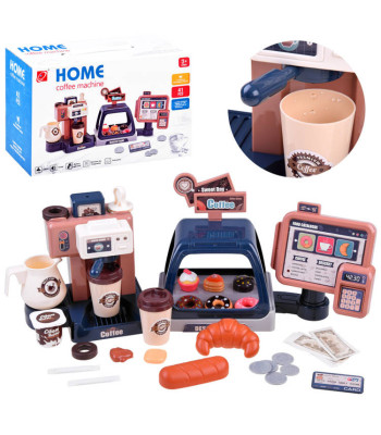 Kavinės žaislas su kavos aparatu, kasa ir vitrina ZA3762