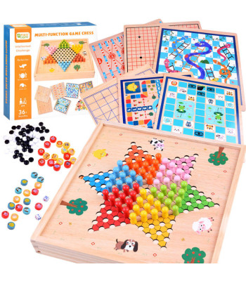 8-in-1 Medinis Stalo Žaidimų Rinkinys GR0494