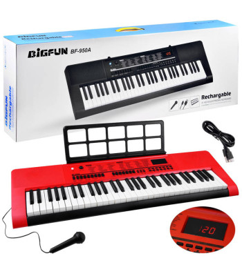 Dideli muzikiniai orgai BF-950A su 61 klavišu ir mikrofonu