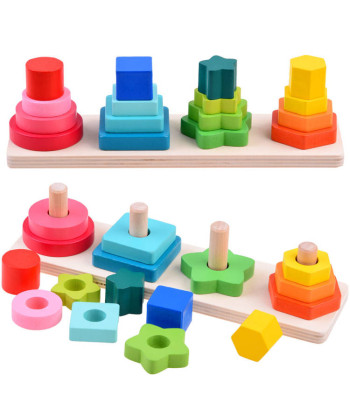 Medinė spalvota loginė dėlionė vaikams ZA3897