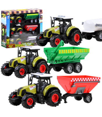 Traktorių ir priekabų rinkinys 3 x Traktorius + priekaba mažajam ūkininkui ZA3908