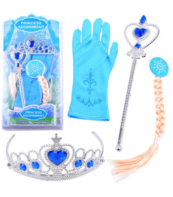 Pasakų princesės rinkinys su karūna ir plaukais