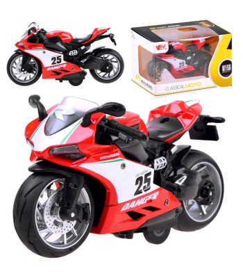 Diecast motociklo modelis su atbuline pavara