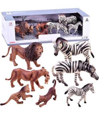 Safari gyvūnų serija: Figūrėlės zebra + liūtas rinkinys ZA2987