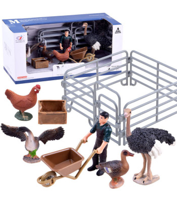 Rankų darbo figūrų rinkinys „Stručių ferma“