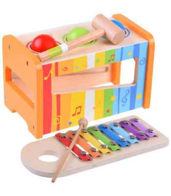 Mediniai ksilofonai vaikams su plaktuku