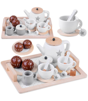 Žaislinis medinis arbatos rinkinys su žvaigždutėmis