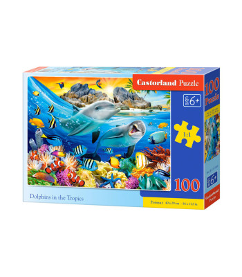 Puzzle 100 el. Delfinai tropikuose
