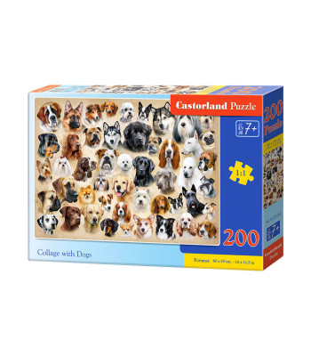 Puzzle 200 dalių su Šunimis