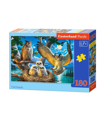 Pelėdų šeima dėlionė 180 elementų