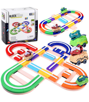 Kūrybinis dinozaurų automobilio trasos rinkinys