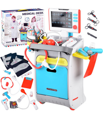 Vaikų medicinos žaislų rinkinys su vežimėliu