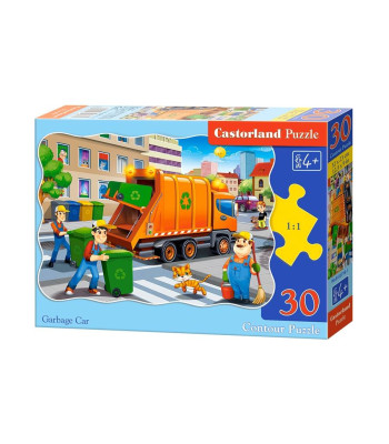Puzzle 30 vnt. šiukšlių vežimas