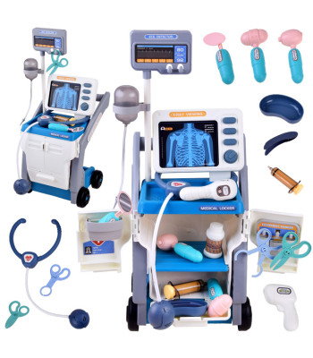 Medicinos vežimėlis su priedais mažajam gydytojui