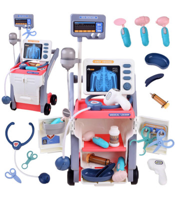 Vaikiškas medicinos rinkinys su vežimėliu