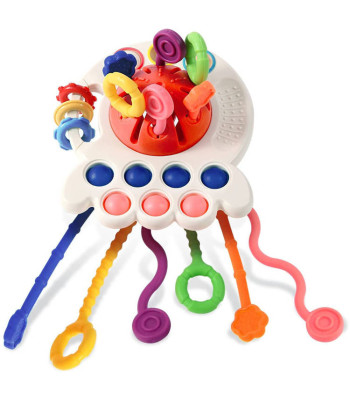 Interaktyvus sensorinis žaislas 4 viename kramtukas Pop it ZA4274