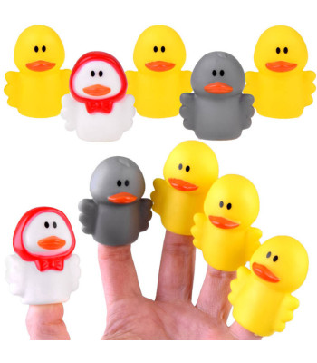 Guminės antpirštinės ančiukų figūrėlės