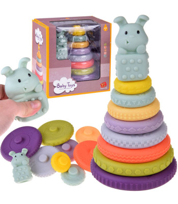 Spalvota sensorinė piramidė su iškiliais elementais