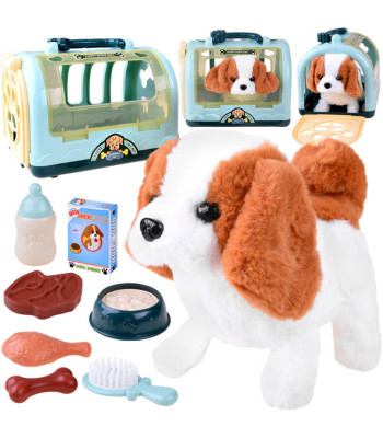 Interaktyvus šuniukas biglis su maistu ir transportavimo dėžute