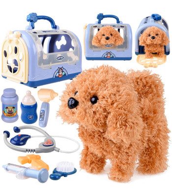Interaktyvus Šuniukas: Mažojo Veterinaro Rinkinys su Aksesuarais ir Transporteriu
