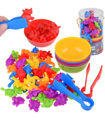 Dinozaurų figūrėlių rinkinys spalvų ir skaičiavimo mokymui