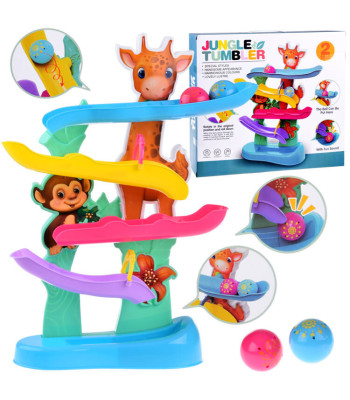 Džiunglių spalvotas rutuliukų takas su garsais