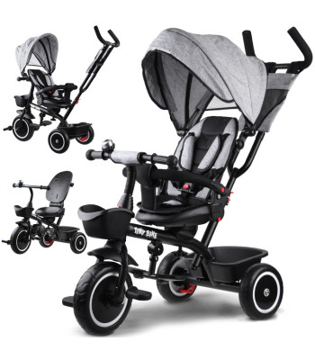 Vaikiškas triratukas Tiny Bike 3in1 su stogeliu