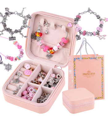 Koralikų rinkinys dėžutėje - pakabukai, žavesio karoliukai, pasidaryk pats apyrankę ZA4384