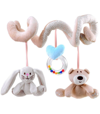 Pliušinė spirale su žaislais vežimėliui