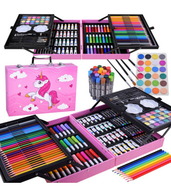 Menininko rinkinio dažai ir pieštukai dėžutėje 147 vnt AP0002