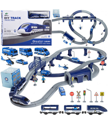 Didelis elektrinis traukinio rinkinys POLICIJA 92ele ZA4436