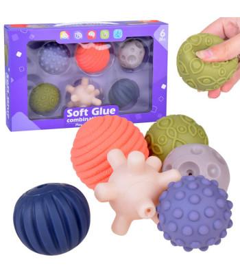 Guminiai sensoriniai kamuoliukai 6 vnt.