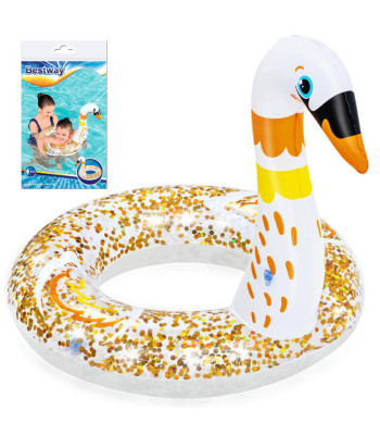 Bestway Pripučiamas Vaikiškas Ratas Plaukiojimui BLIZGANTIS GULBĖ 61cm 36306