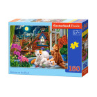 Dėlionė 180 elementų Katinukai ant Stogo