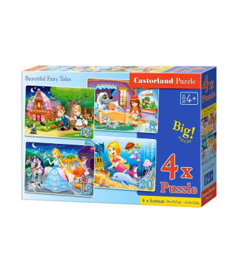 4-in-1 Dėlionė 8, 12, 15, 20 elementų - Gražios Pasakos
