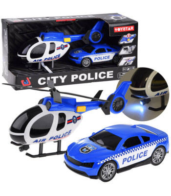 Policijos transporto priemonių rinkinys su garsu ir šviesa