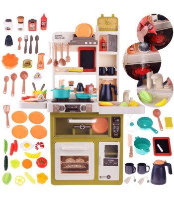 Vaikiška virtuvė su garų efektu, orkaitė ir indaplovė (49 vnt.)