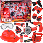 Didelis gaisrininko rinkinys su šalmu ir pjūklu 13 dalių gaisrinės žaislas ZA4698