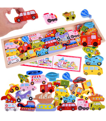 Medinis transporto priemonių rinkinys 27 dalių