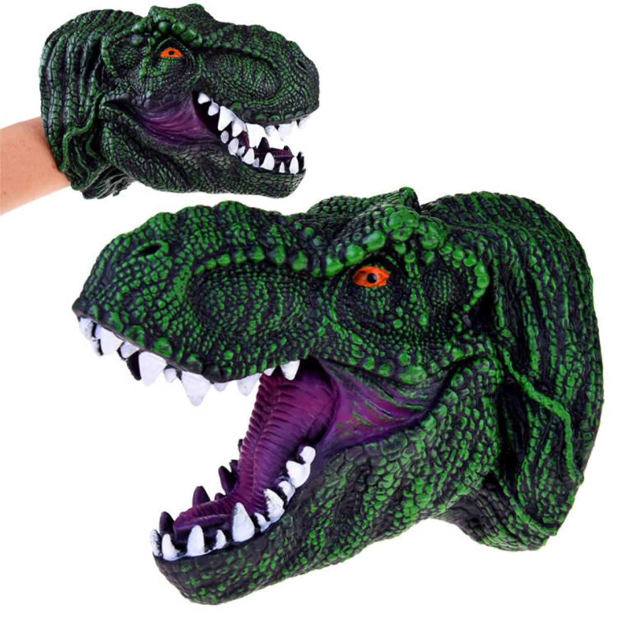 Dinozaurų T-Rex Guminė Lėlė Rankai - Realistiška Dinozaurų Galva