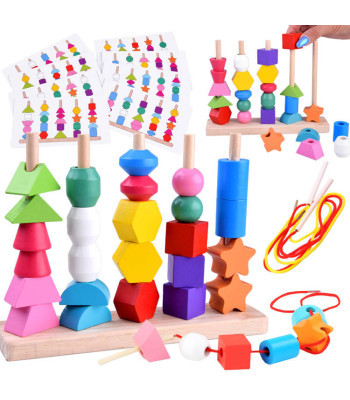 Medinės kaladėlės 25 vnt. edukacinė dėlionė