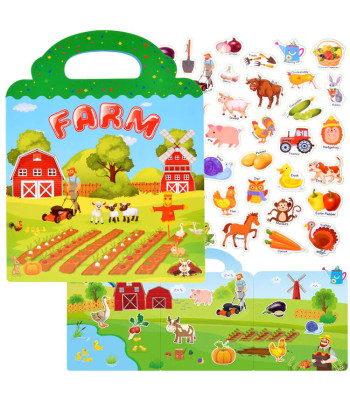 Albumas su lipdukais - Ūkio gyvūnai ir daržovės