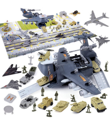 Didelė karinė oro bazė su lėktuvu ir kilimo nusileidimo takeliu ZA4777