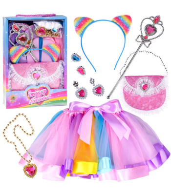 Fėjos apranga su lazdele ir vaivorykštine rankine